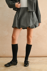 Tan Georgette Balloon Mini Skirt Mini Skirt