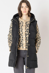 Light Gray Hooded Puffer Vest Puffer Vest