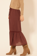 Saddle Brown Finch Skirt Maxi Skirt