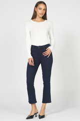 Lavender Jeanne Mid Rise Cropped Flare Jeans | Ramsey Jeans