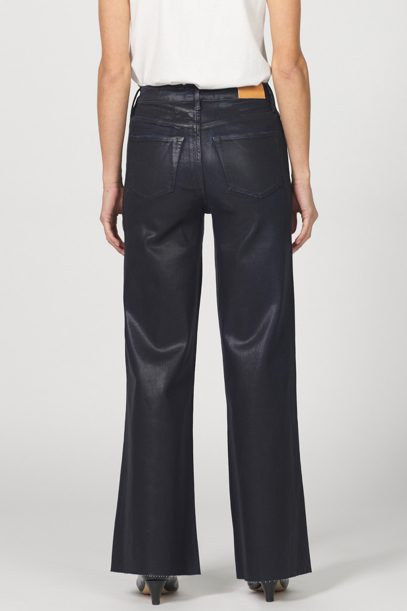 Dark Slate Gray Fiona High Rise Wide Leg Coated Jean | Denim Paint Jeans