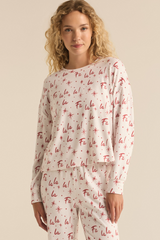 Light Gray Fa La La LS Top