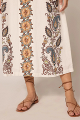 Gray Jolene Ankle Dress in Veneto Paisley Midi Dress