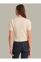 Dark Gray Kara Bobble Knit Short Sleeve Cardigan sweater