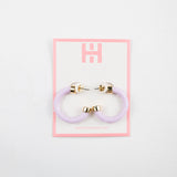 Lavender Hoo Hoops Mini with Pearls Earring