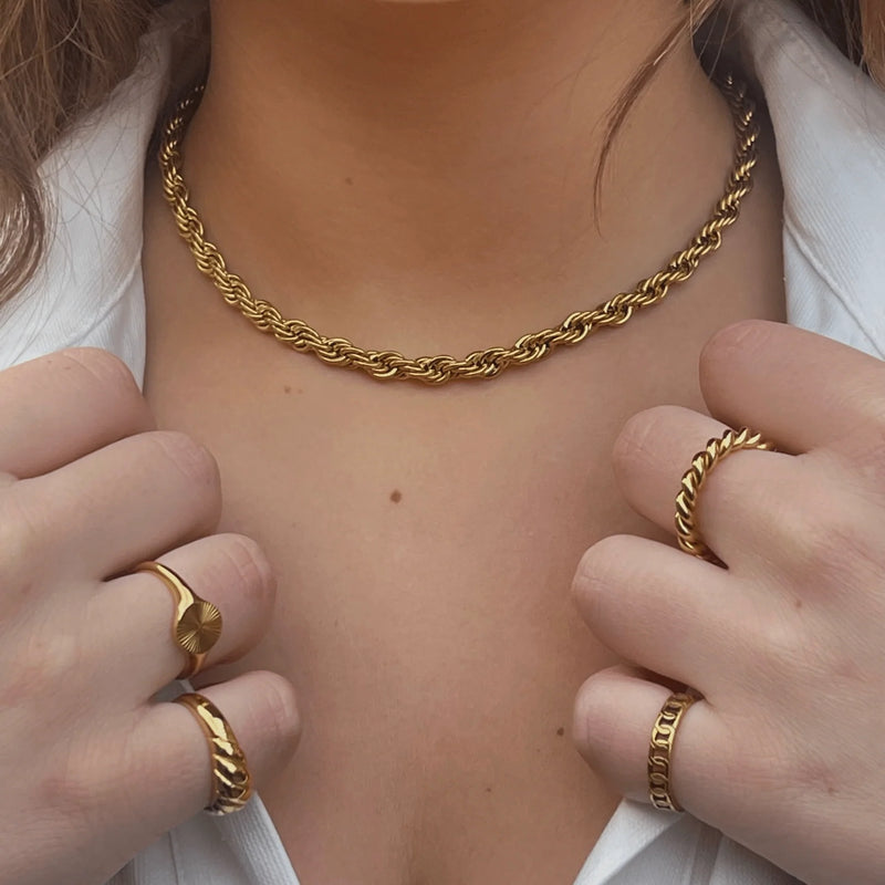 Dim Gray Luka Rope Chain Necklace Necklace