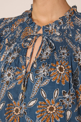 Dark Slate Gray Lydia Mini Dress in Magnolia Floral Print Mini Dress