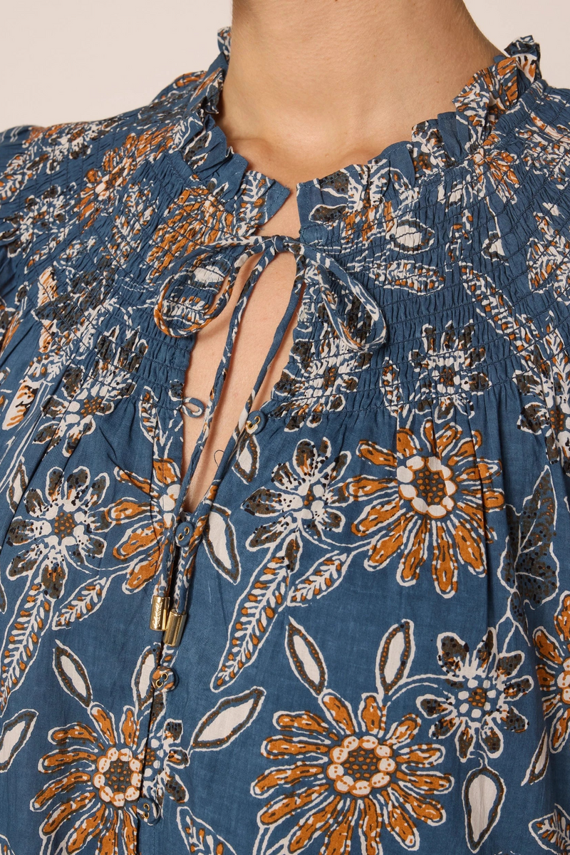 Dark Slate Gray Lydia Mini Dress in Magnolia Floral Print Mini Dress