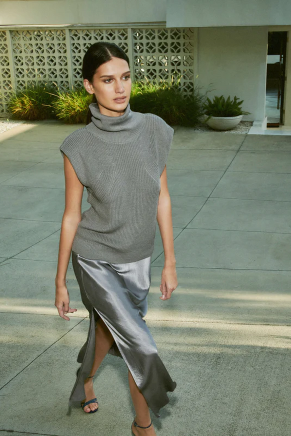 Dim Gray Maribel Bias Skirt Skirt