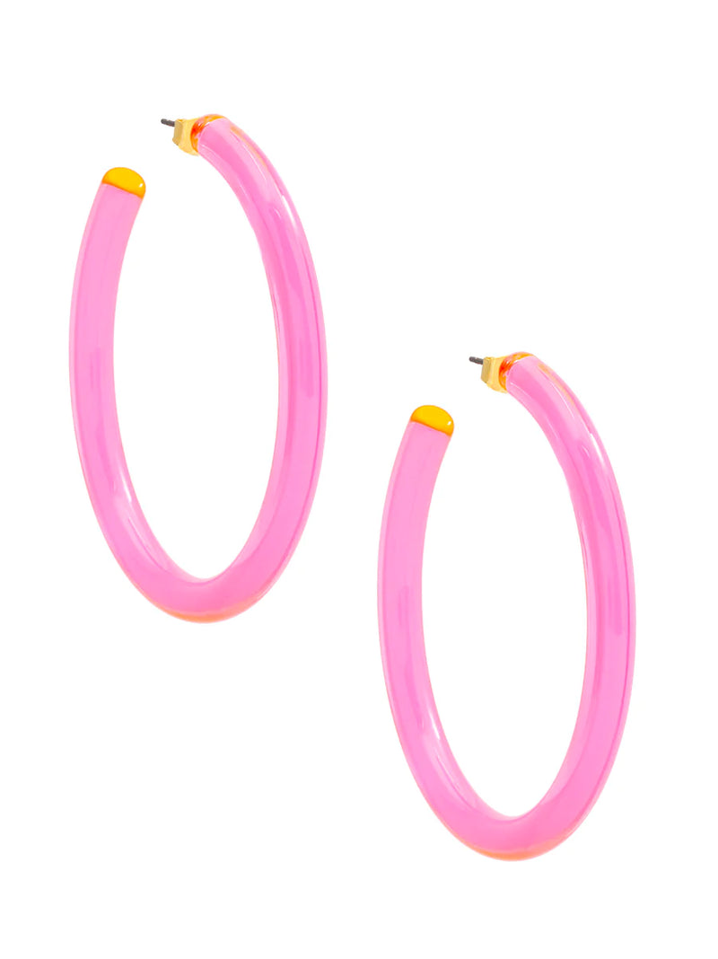 Light Pink Large Lucite Open Hoop Earring Earrings