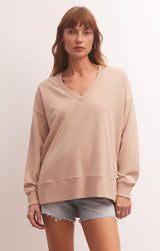 Light Gray Modern Neck Weekender Sweater