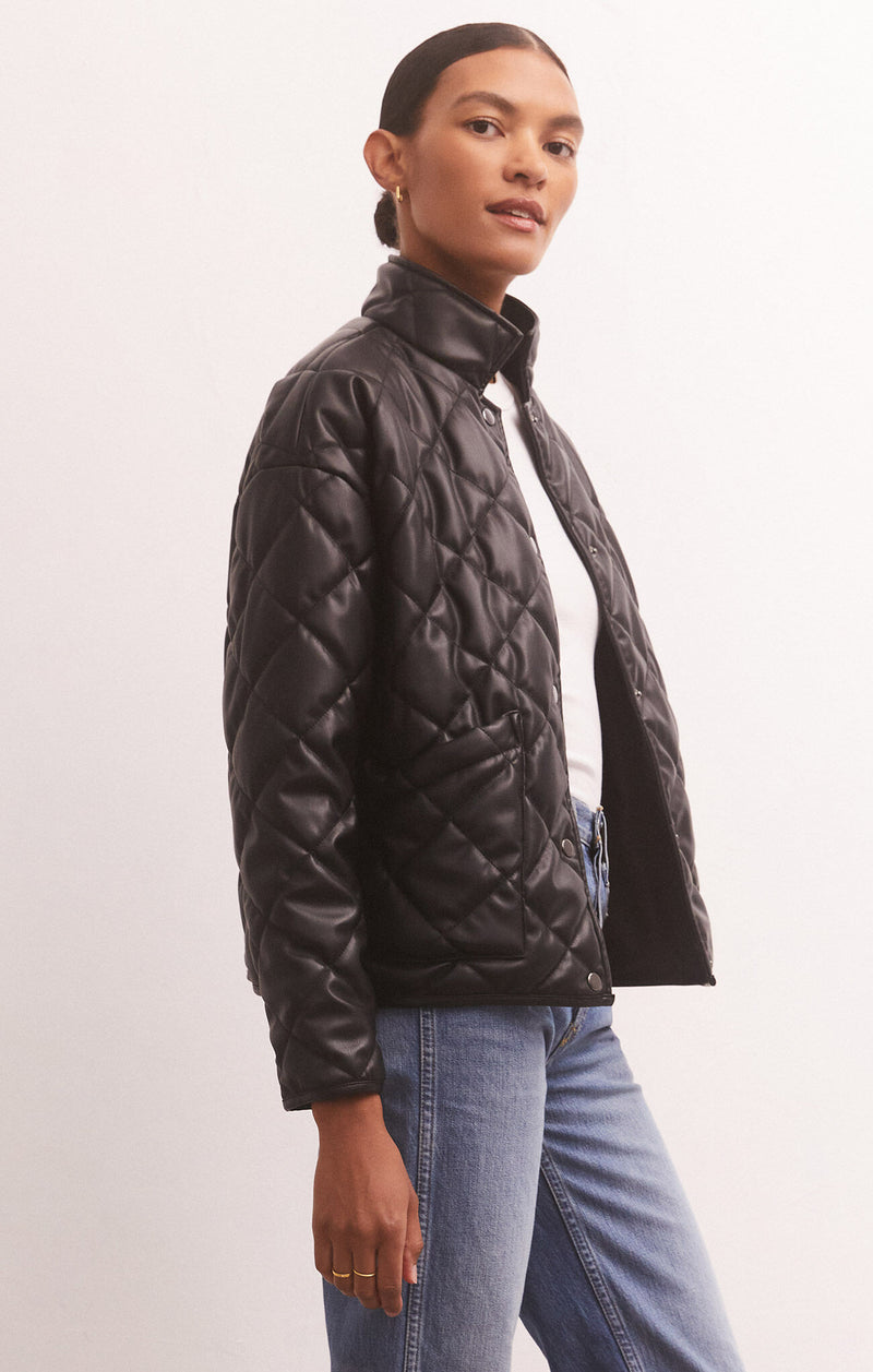 Dark Slate Gray Heritage Faux Leather Jacket Jacket