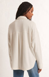 Antique White All Day Knit Jacket Shacket