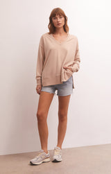Light Gray Modern Neck Weekender Sweater