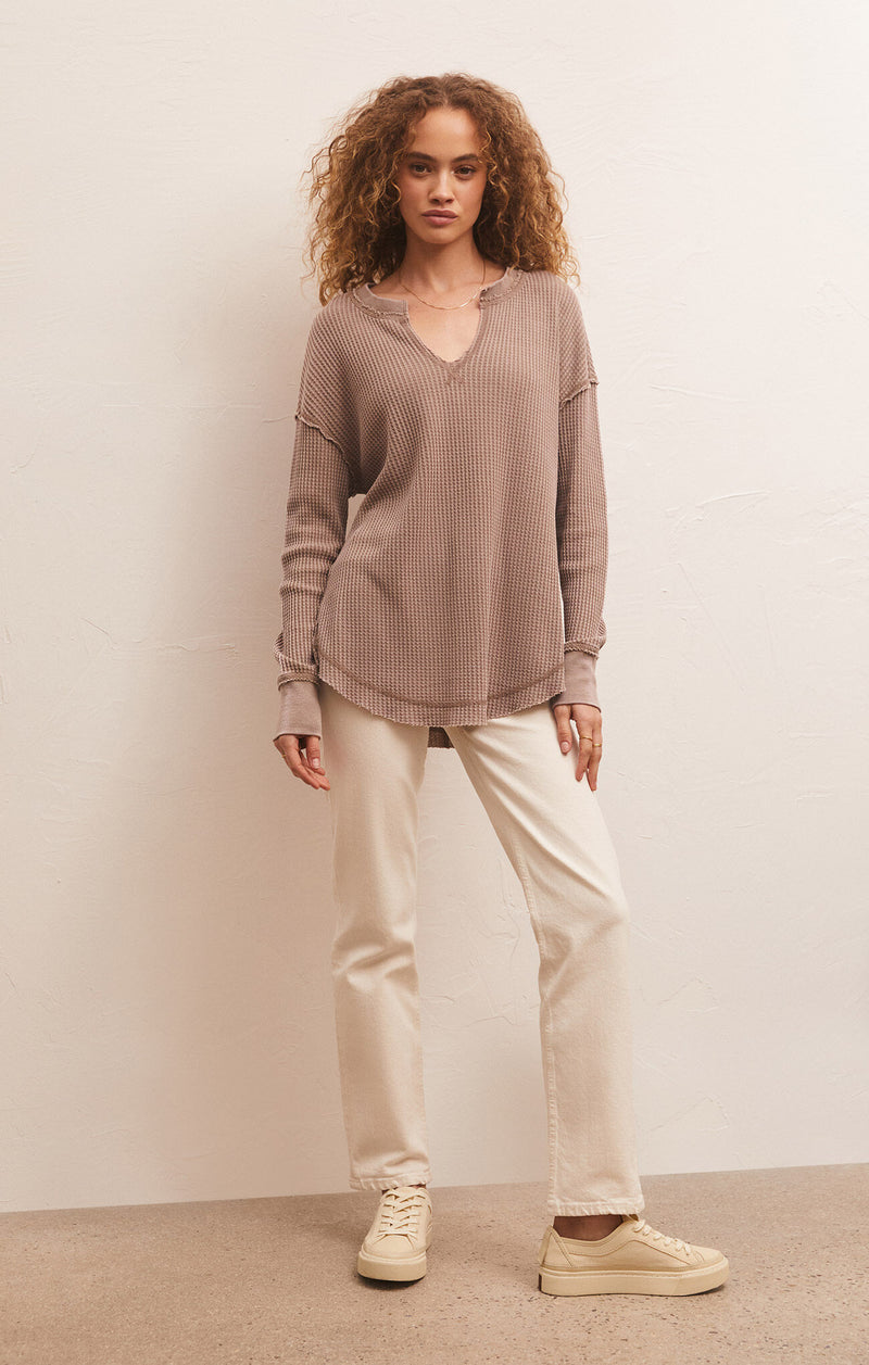 Light Gray Driftwood Thermal Top Top