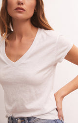Light Gray Modern V Neck Tee Shirts & Tops
