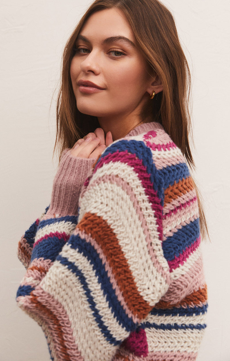 Light Gray Asheville Stripe Sweater Sweater