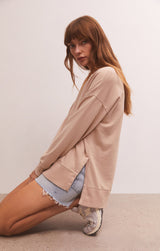 Light Gray Modern Neck Weekender Sweater