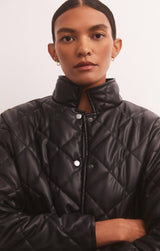 Light Gray Heritage Faux Leather Jacket Jacket