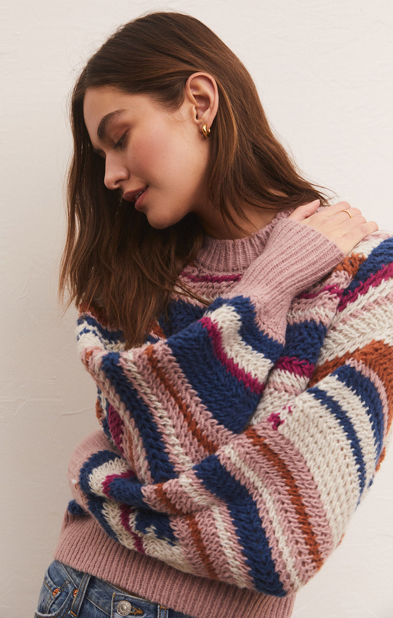 Gray Asheville Stripe Sweater Sweater