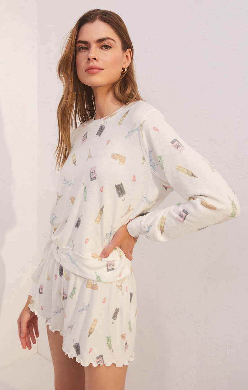 Light Gray Wanderer Travel Long Sleeve Top Top