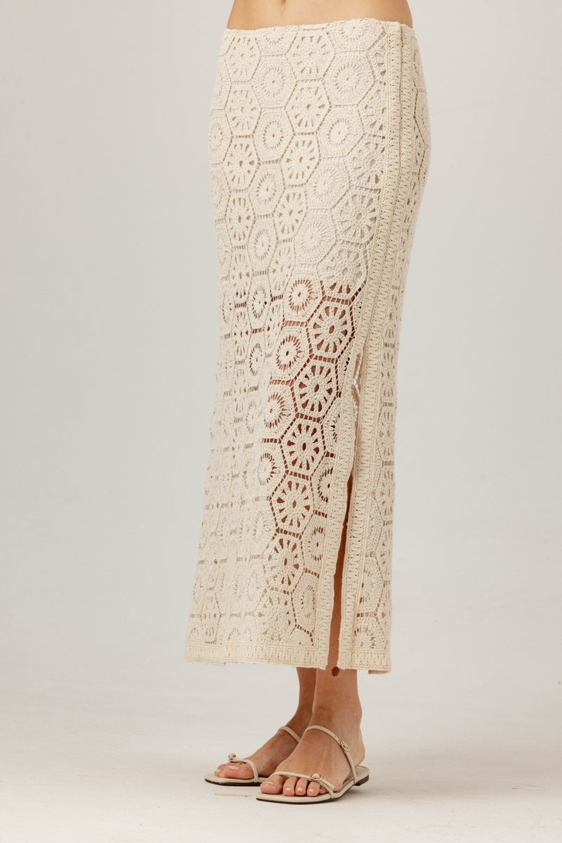 Light Gray Patrice Skirt Midi Skirt