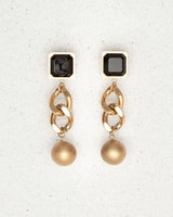 Beige Perry Onyx Earrings Earrings