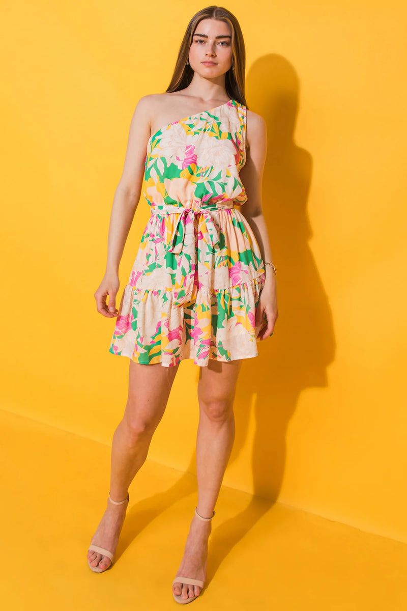 Goldenrod Piece of My Heart Woven Mini Mini Dress