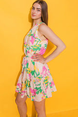 Sandy Brown Piece of My Heart Woven Mini Mini Dress