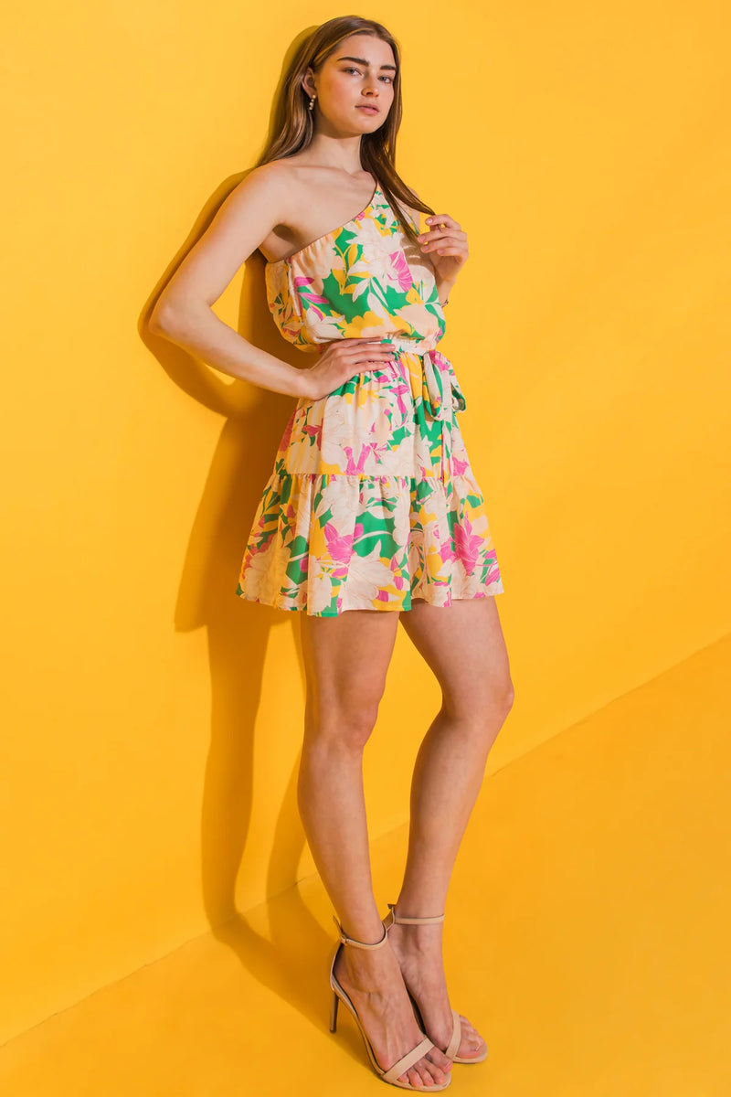 Goldenrod Piece of My Heart Woven Mini Mini Dress
