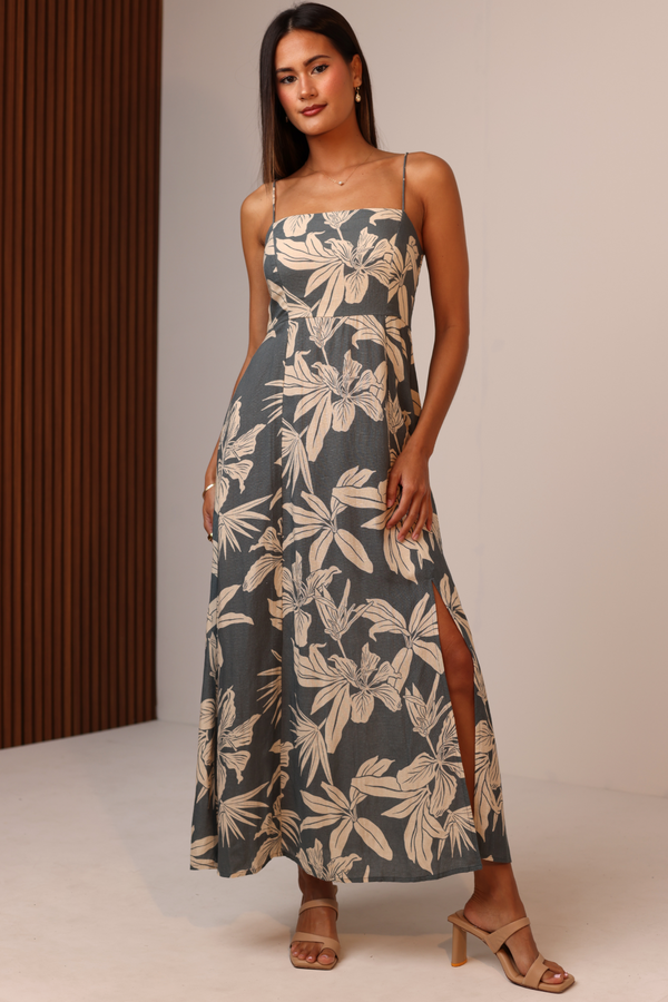 Poppy Maxi Dress in Bloomy Seas