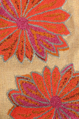 Brown Poppy Floral Beaded Backpack Handbags