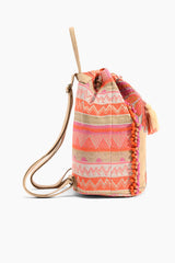 Seashell Poppy Floral Beaded Backpack Handbags