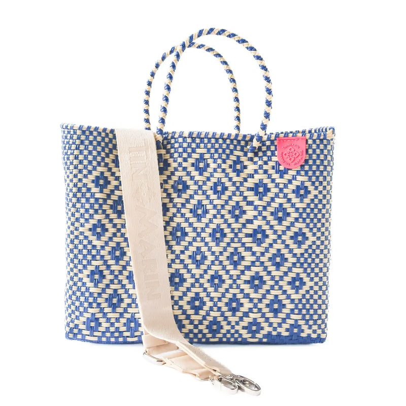 Dark Slate Blue Mixte Woven Crossbody Bag Handbags