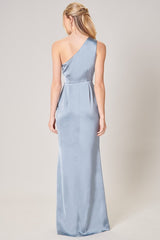 Light Gray Prestige One Shoulder Asymmetrical Maxi Dress Formal Dress