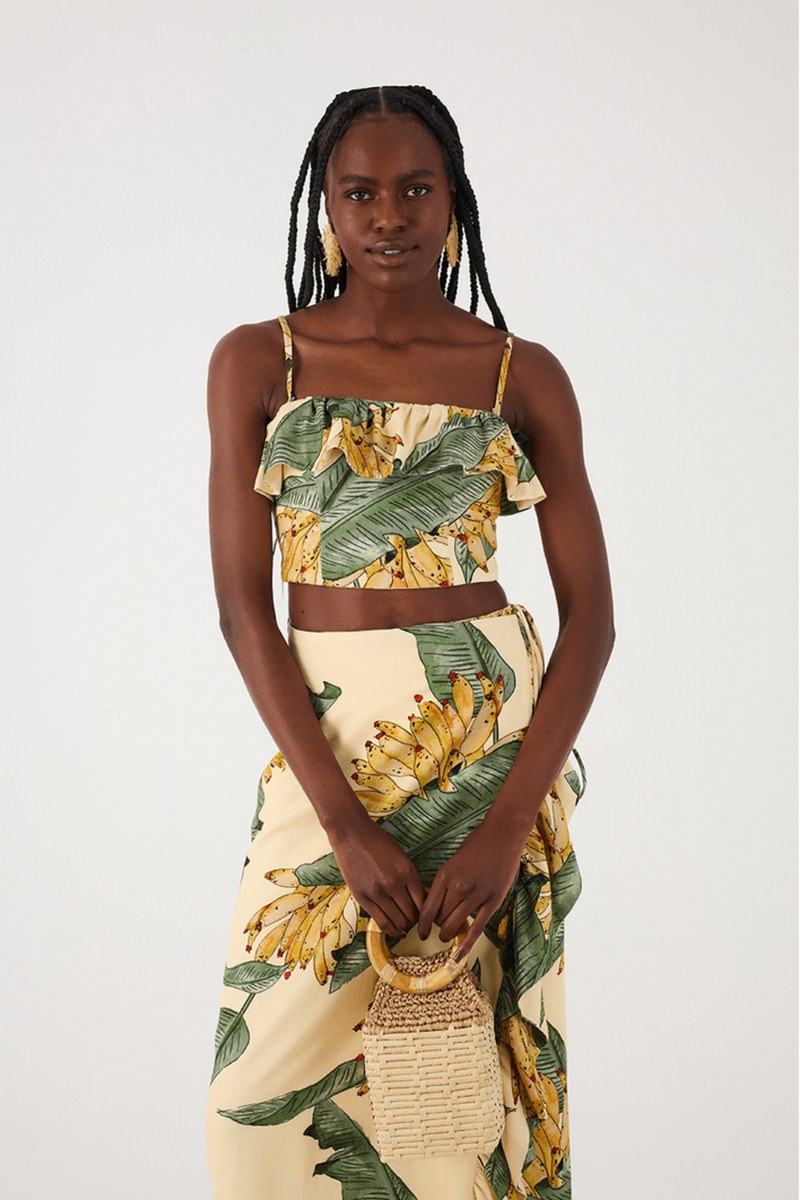 Ruffled Top in Paradise Print