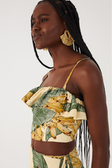 Ruffled Top in Paradise Print