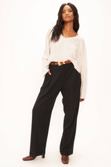 Dark Slate Gray Adonis Slub Long Sleeve Tee Top
