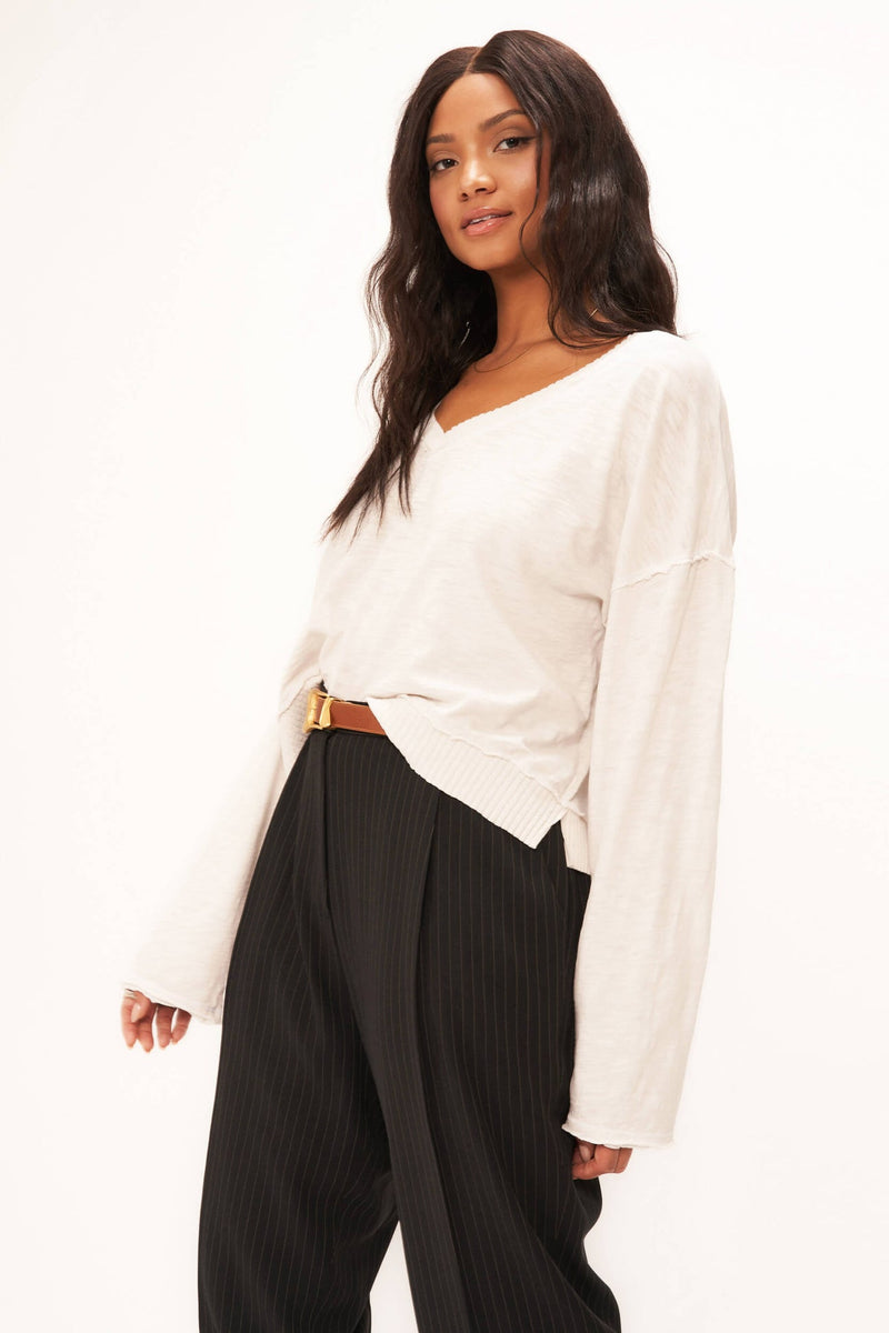 Dark Slate Gray Adonis Slub Long Sleeve Tee Top