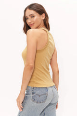 Misty Rose Left Field Rib Tank Shirts & Tops