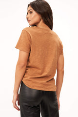 Dark Slate Gray Plata Notched Tee Shirts & Tops