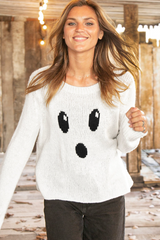 Light Gray Ghost Chunky Crew Sweater