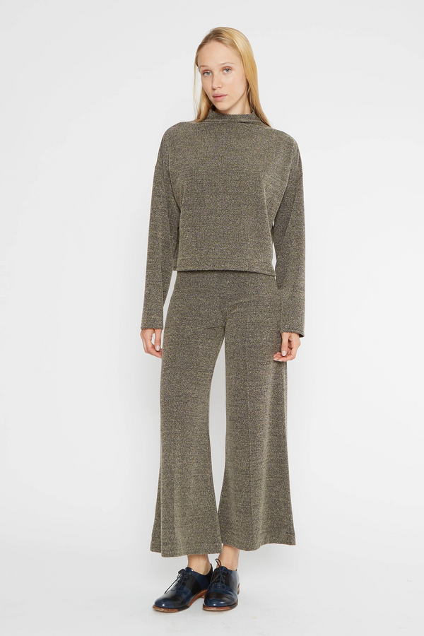 Lavender Tweed Wide Leg Pant: Cropped Pant