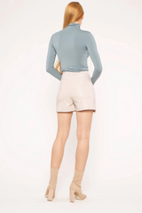 White Smoke Vegan Leather Skort Skort