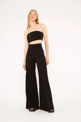 Black Ponte Knit Bandeau Top Top