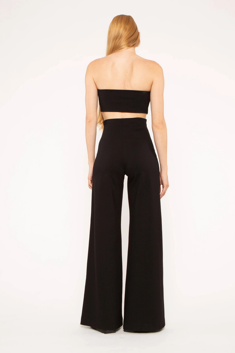 Black Ponte Knit Bandeau Top Top