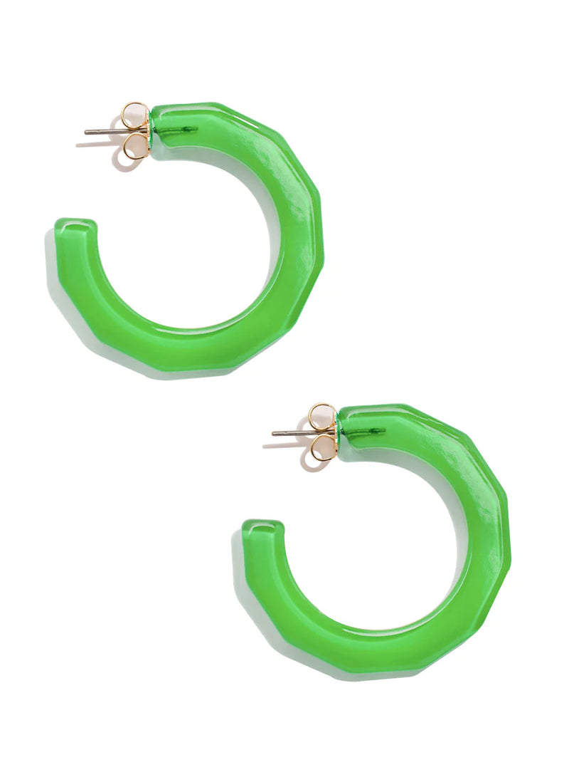 Medium Sea Green Robin Textured Hoop Earring Earring