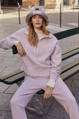 Dark Gray Roselle Half Zip Fleece Sweater