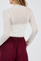 Dark Red Flagship Stretch Lace Top Top