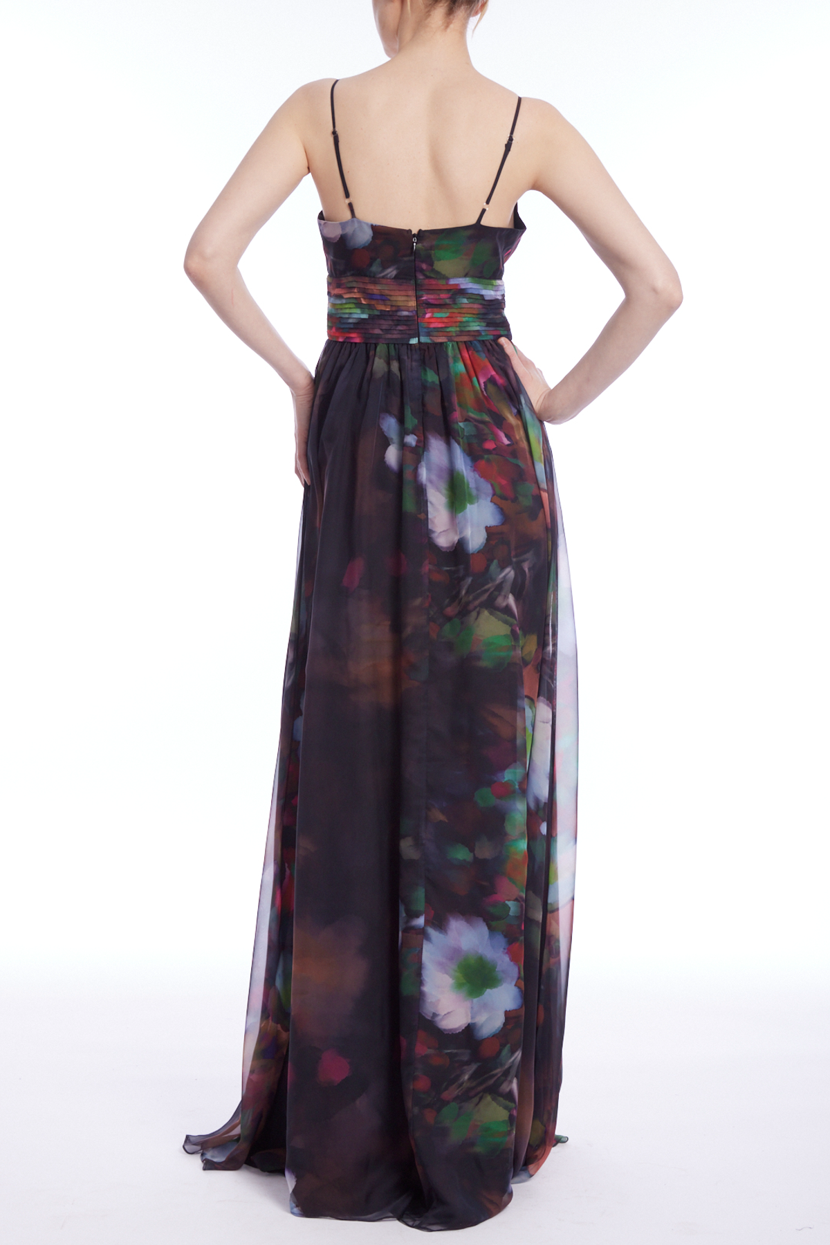 Floral Watercolor Gown Black Multi / 4 Floral Watercolor Gown Black Multi / 4